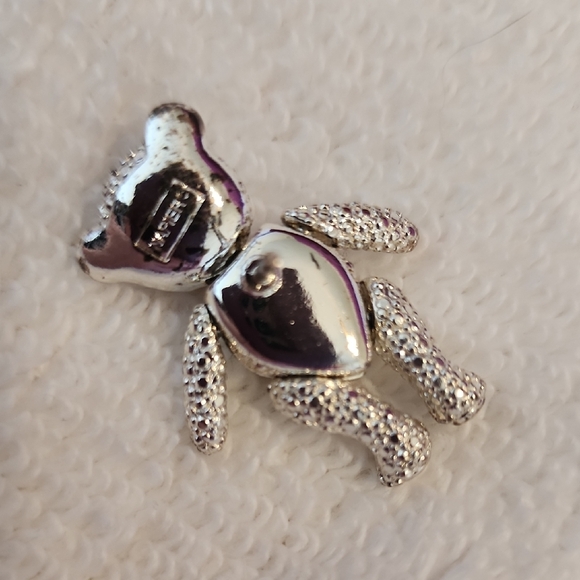 Vintage Sparkling Silver Teddy Bear Brooch - Picture 5 of 6